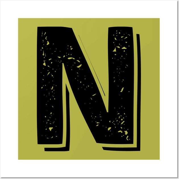 Capital Letter N Name Initial Monogram Wall Art by FTF DESIGNS